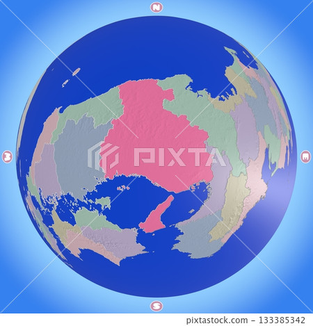 Planet-style map of Hyogo Prefecture with prefectures color-coded 133385342