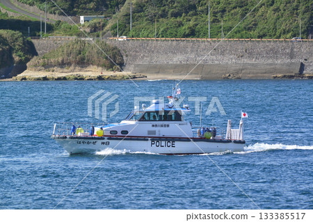 August 8, 2020, Zushi-Hayama, Kanagawa Prefecture, Japan: Midsummer day off the coast of Hayama. Boats, yachts, and fishing boats move lightly and quickly. August 8, 2020, Zushi-Hayama, Kanagawa Prefecture, Japan: Midsummer day off the coast of Hayama. Boats, yachts, and fishing boats move lightly and quickly. 133385517