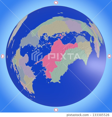 愛媛郡的行星式地圖，各縣用不同顏色標示 133385526