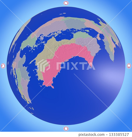 高知縣的行星式地圖，各縣以不同顏色標示 133385527