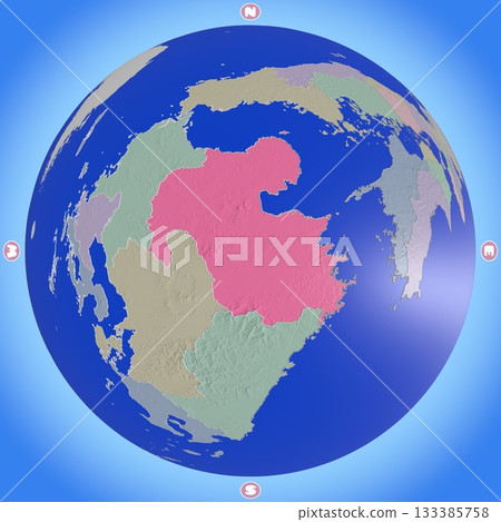 Planet-style map of Oita Prefecture with prefectures color-coded 133385758