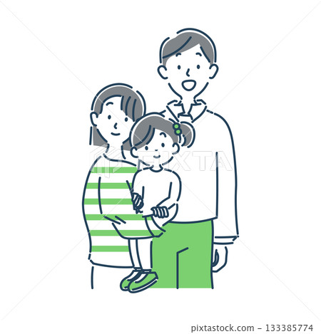 A simple illustration of a smiling family 133385774