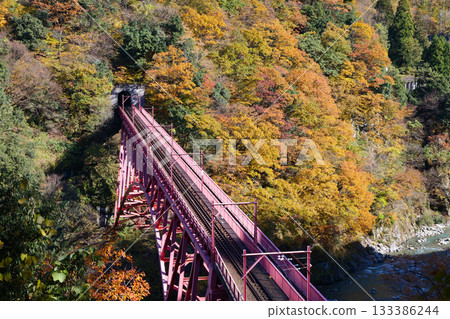 Shin-Yamabiko Bridge as seen from the Unazuki Onsen Yamabiko Observatory 133386244