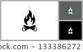 Campfire Silhouette Icon for Camping 133386272