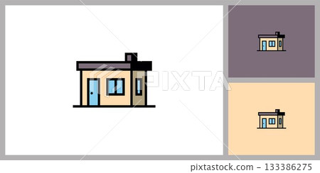 Flat House Real Estate Icon Flat House Real Estate Icon 133386275