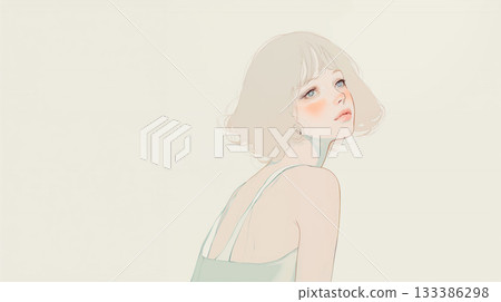 Transparent watercolor illustration of a woman Transparent watercolor illustration of a woman 133386298