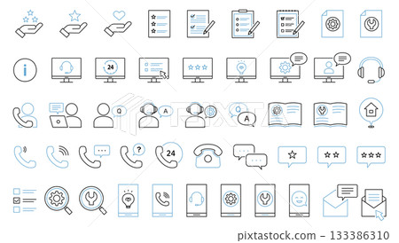 Inquiry Customer Center Icon Vector Telephone Email Material Image Illustration Business 133386310