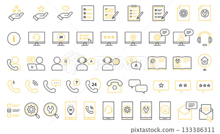 Inquiry Customer Center Icon Vector Telephone Email Material Image Illustration Business 133386311