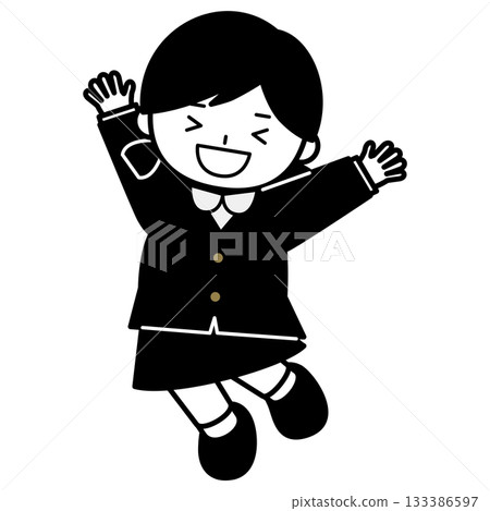 Girl jumping with joy Girl jumping with joy 133386597