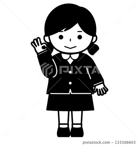 Girl giving an OK sign 133386603