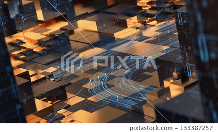 High-tech visualization of future city planning, combining fintech innovation, neural logic High-tech visualization of future city planning, combining fintech innovation, neural logic 133387257