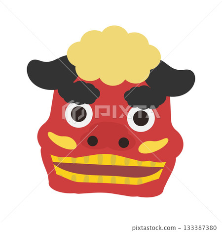 舞獅插圖(臉部) 舞獅插圖(臉部) 133387380