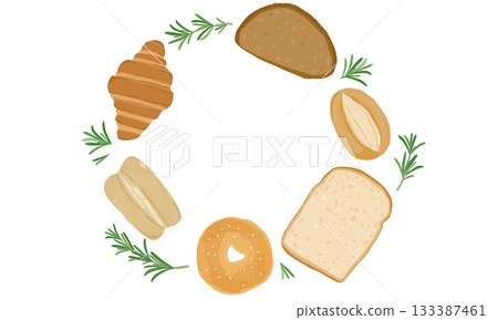 Various bread circular frame wreath Various bread circular frame wreath 133387461