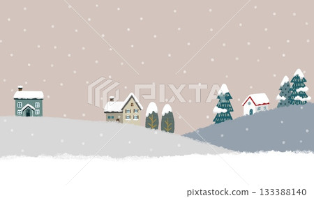 Snowy winter Nordic cityscape beige background Snowy winter Nordic cityscape beige background 133388140