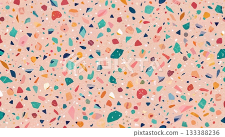 Terrazzo Bright Colors Vector Background 133388236