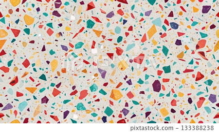 Terrazzo Bright Colors Vector Background 133388238