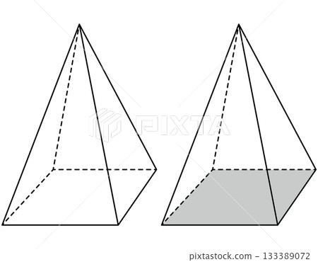 Square pyramid (solid shape/geometry teaching material) 133389072