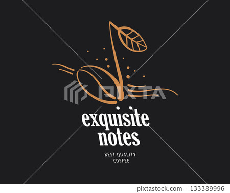 Vector logo of natural coffee beans, hand-drawn Vector logo of natural coffee beans, hand-drawn 133389996