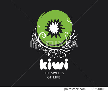 Creative vector kiwi fruit logo Creative vector kiwi fruit logo 133390006