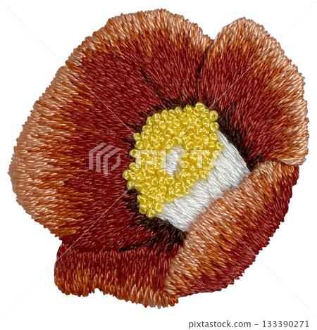 [Camellia flower] Hand embroidery illustration material 133390271