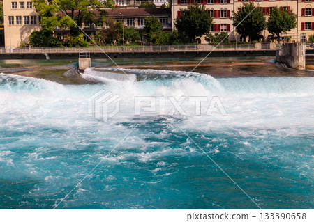 Dam on the Aare river in Bern, Switzerland Dam on the Aare river in Bern, Switzerland 133390658