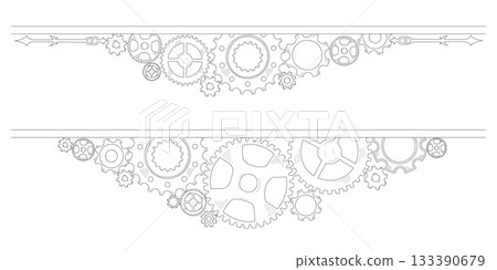 Doodle-style frame and corner with hand-drawn colorful gear mechanism, symbolizing business ideas, teamwork, and steady progress. Doodle-style frame and corner with hand-drawn colorful gear mechanism, symbolizing business ideas, teamwork, and steady progress. 133390679
