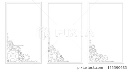 Hand-drawn colorful doodle gear cogwheel corner, frame, and border, emphasizing teamwork and business ideas in a progress-themed background. Hand-drawn colorful doodle gear cogwheel corner, frame, and border, emphasizing teamwork and business ideas in a progress-themed background. 133390683