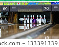 Bowling, ball hitting the pins 133391339