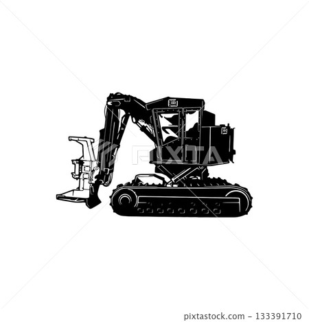 Feller Buncher - Heavy Equipment - Heavy Machinery, Construction Machinery Stencil Cut File Feller Buncher - Heavy Equipment - Heavy Machinery, Construction Machinery Stencil Cut File 133391710