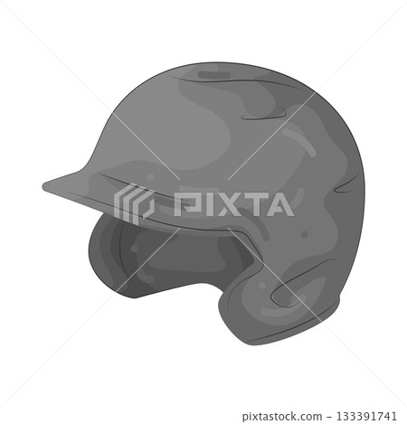 Illustration of baseball helmet  133391741