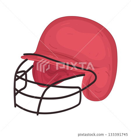 Illustration of baseball helmet Illustration of baseball helmet 133391745