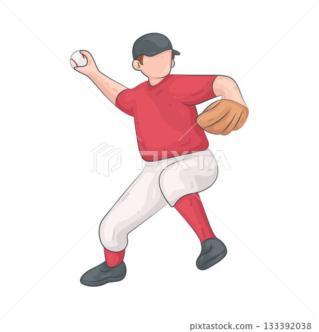 Illustration of baseball player Illustration of baseball player 133392038