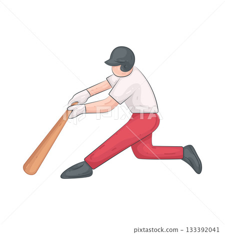 Illustration of baseball player  133392041