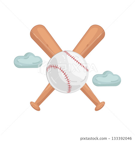 Illustration of baseball bat and ball Illustration of baseball bat and ball 133392046