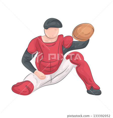 Illustration of baseball player 133392052