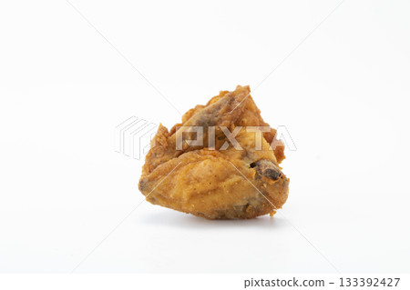 Fried chicken breast in isolated white background Fried chicken breast in isolated white background 133392427