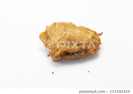 Fried chicken breast in isolated white background 133392429