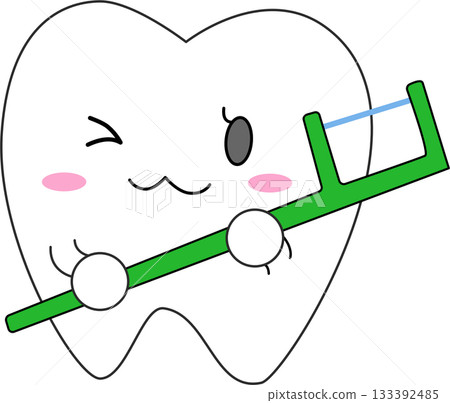 牙齒圖案（牙線） 133392485