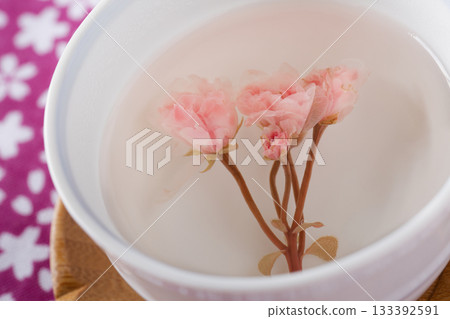 鹽漬櫻花盛開的輸液 133392591