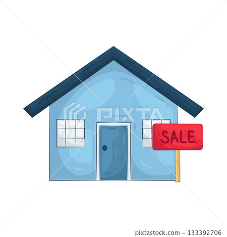 Illustration of house for sale  133392706