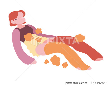 Warm and restful girl relaxing 133392838