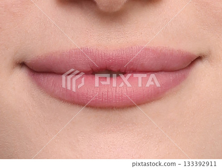 lips of a young girl woman, Caucasian lips of a young girl woman, Caucasian 133392911