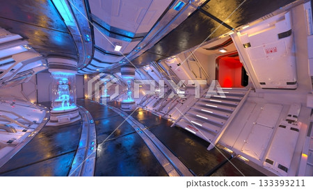 Scenery inside the spacecraft 133393211