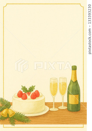 Cake and champagne message card Cake and champagne message card 133393230