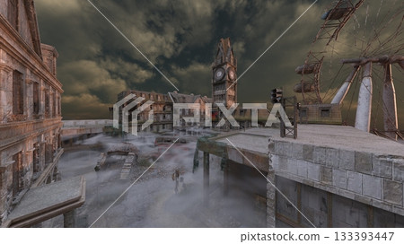 ruined city landscape 133393447