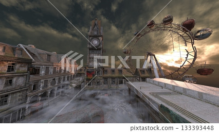 ruined city landscape 133393448