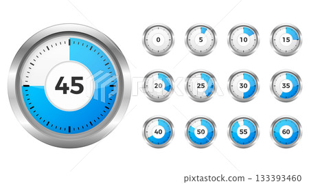 Timer Stopwatch Set Blue Collection 133393460