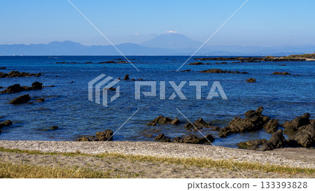 Autumn view of Mt. Fuji from the Miura Peninsula Autumn view of Mt. Fuji from the Miura Peninsula 133393828