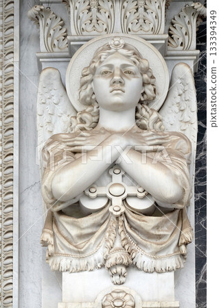 Angel statue in front of the basilica of Saint Paul Outside the Walls, Rome, Italy Angel statue in front of the basilica of Saint Paul Outside the Walls, Rome, Italy 133394349