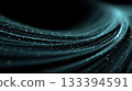 Flowing abstract lines with luminous particles in a dark background 133394591